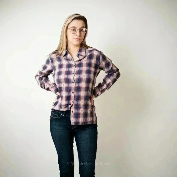 Deadstock Mountain Khaki Plaid Button Up Flannel - S - Picture 6 of 7